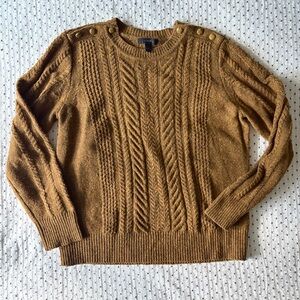 J. Crew Women’s Camel / Tan / Light Brown Cable Knit Crewneck Sweater